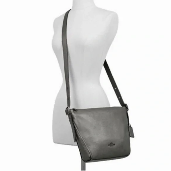 Coach Dufflette Crossbody Shoulder Bag Pebbled Leather Black H1892-21377 - Picture 8 of 14